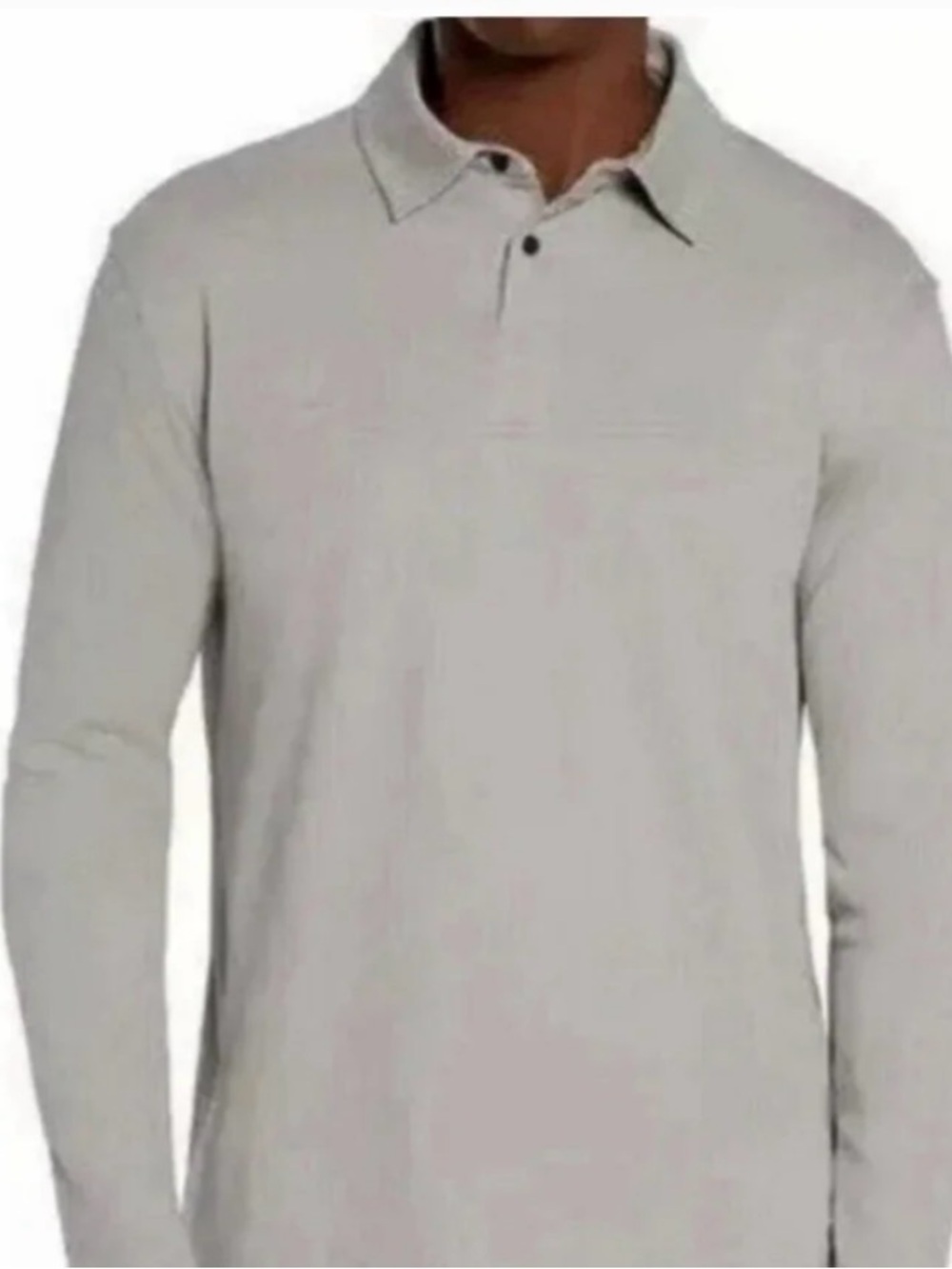 Banana Republic Men’s Long Sleeve Grey Taupe Polo Shirt Size Small